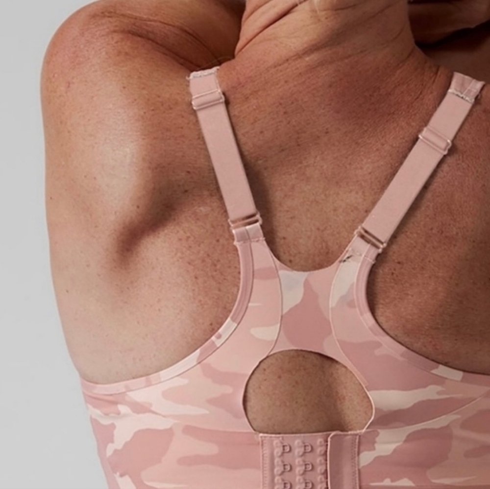 Athleta Empower II Train Printed Bra A-C Pink Camo M - Picture 2 of 9